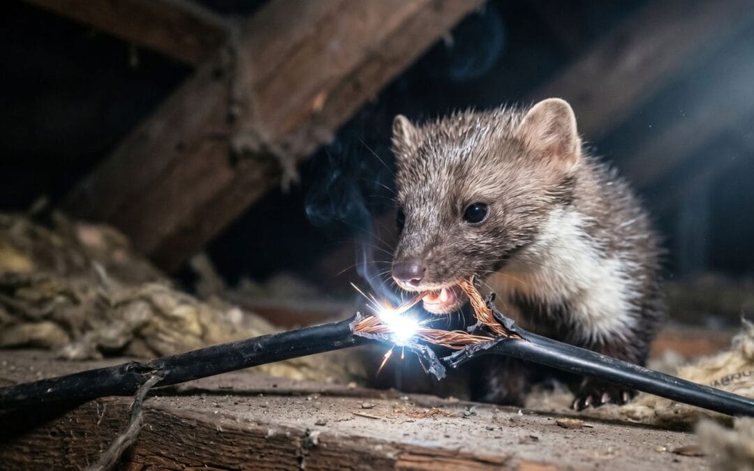 Kuna na poddaszu a ryzyko pożaru. Dlaczego przegryzione kable to tykająca bomba?